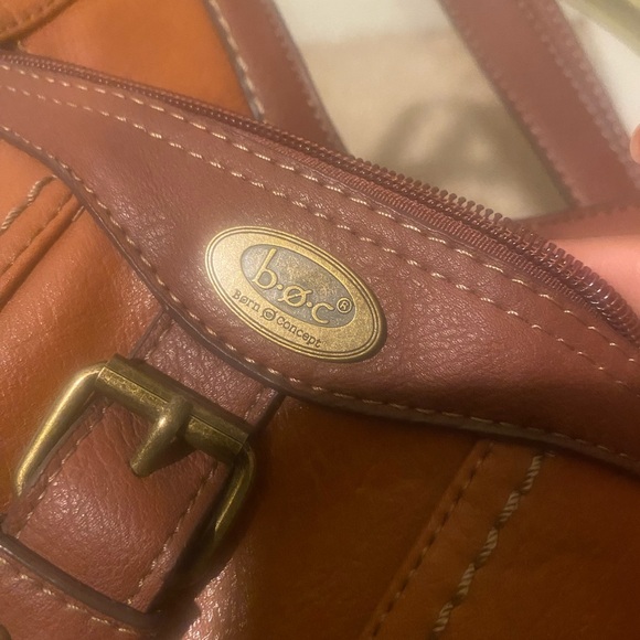 Born Concept Brown Leather Crossbody Bag w/attached lipstick holder - Picture 2 of 11